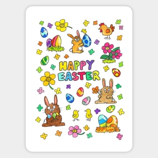 Cute Happy Easter card Sticker